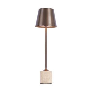 Moderní stolní lampa tmavě bronzová 37 cm vč. LED stmívatelná IP54 dobíjecí - Topi obraz