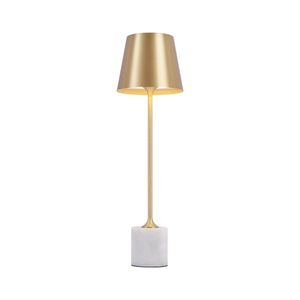 Moderní stolní lampa zlatá 37 cm vč. LED stmívatelná IP54 dobíjecí - Topi obraz