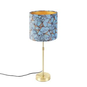 Stolní lampa zlatá/mosazná ssametovým stínítkem smotýly 25 cm - Parte obraz