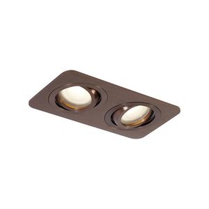 Kulaté zapuštěné bodové svítidlo tmavě bronzové GU10 50mm otočné a naklápěcí IP44 2-světla - Alberto obraz