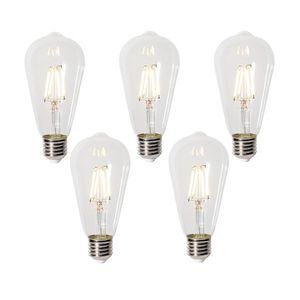 Sada 5 stmívatelných LED žárovek E27 ST64 čirá 5W 600 lm 2700K obraz