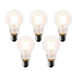 Sada 5 LED žárovek E27 A60 čiré 6W 630lm 2200K obraz