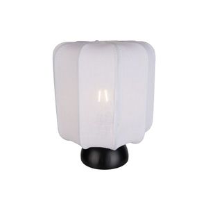 Japandi stolní lampa černá s bílým stínidlem - Nori obraz