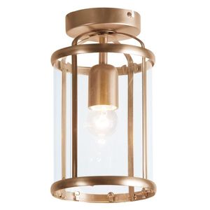 Vintage plafondlamp brons met helder glas - Pimpernel obraz