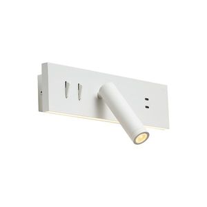 Moderní bílá nastavitelná nástěnná lampa s USB-C vč. LED - Modric obraz