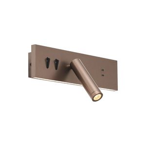 Moderní nástěnná lampa tmavě bronzová nastavitelná s USB-C vč. LED - Modric obraz