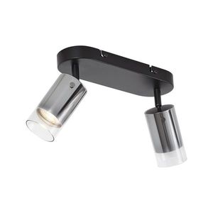 Moderní stropní bodové svítidlo Gunmetal 2-světla otočné a nastavitelné - Drain obraz