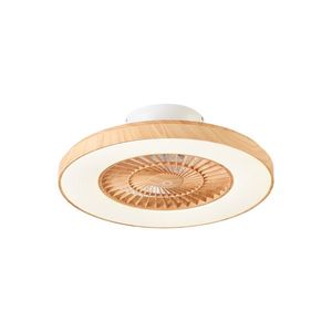 Stropní ventilátor s dřevěným potiskem a hvězdným efektem 60 cm vč. LED stmívatelný s dálkovým ovládáním - Climo obraz