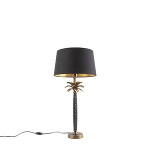 Stolní lampa Art Deco bronzová s černým stínítkem 35 cm - Areka obraz