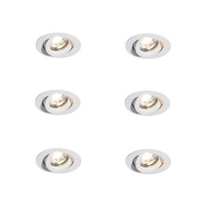Set van 6 moderne inbouwspots wit 8, 2cm incl. LED IP54 ultra slim - Pupil obraz