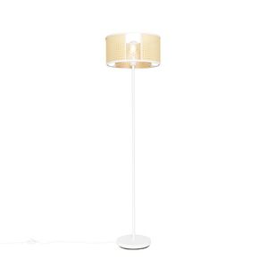 Orientální stojací lampa bílá s ratanem 40 cm - Akira obraz