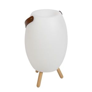 Stojací lampa bílá 40, 5 cm vč. LED a reproduktoru Stmívatelná RGBW IP44 s dálkovým ovládáním - Apolo obraz