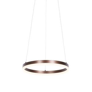 Závěsné svítidlo tmavě bronzové 40 cm vč. LED 3-stupňové stmívatelné - Anello obraz