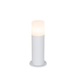 Stojací venkovní svítidlo bílé s opálovým stínidlem 30 cm IP44 - Odense obraz