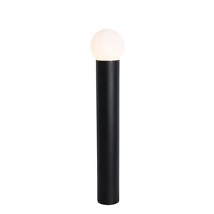 Venkovní stojací lampa černá s opálovým sklem 80 cm IP44 - Huma obraz
