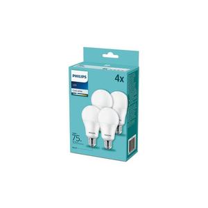 SADA 4x LED Žárovka Philips A60 E27/10W/230V 4000K 8718699694968 obraz