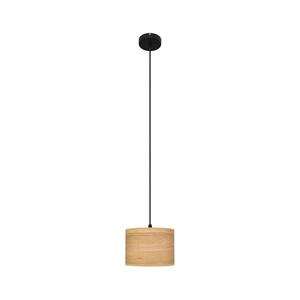 Lustr na lanku ALBA 1xE27/15W/230V pr. 20 cm hnědá/černá W-KM 2015/1 BK + WOOD obraz