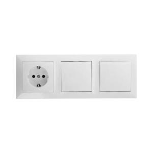 B.V. - SADA 2x Spínač domovní se zásuvkou 1x16A/250V SCHUKO B20101LVP obraz
