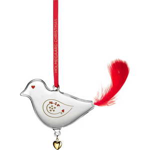 Skleněná ručně foukaná vánoční ozdoba 7 cm Ann-Sofi Romme Annual Christmas Bird 2025 – Holmegaard obraz