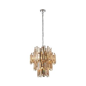 Endon 72744 - Křišťálový lustr na řetězu VIVIANA 12xE14/40W/230V kouřová 72744 obraz