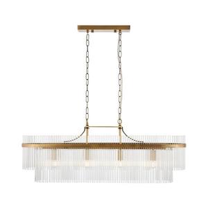 Endon 112573 - Lustr na řetězu MARIETTA 4xE14/6W/230V mosaz/čirá 112573 obraz