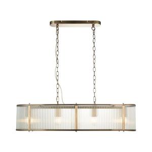 Endon 110945 - Lustr na řetězu RIDGETON 4xE14/6W/230V mosaz/čirá 110945 obraz