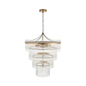 Endon 112576 - Lustr na řetězu MARIETTA 16xE14/6W/230V mosaz/čirá 112576 obraz
