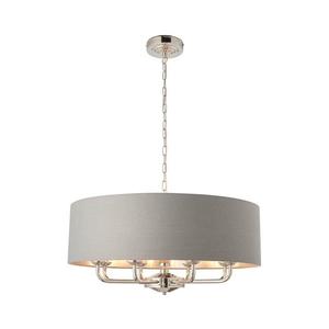 Endon 94415 - Lustr na řetězu HIGHCLERE 8xE14/40W/230V šedá/lesklý chrom 94415 obraz