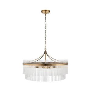 Endon 112574 - Lustr na řetězu MARIETTA GRAND 7xE14/7W/230V mosaz/čirá 112574 obraz