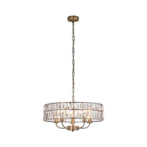 Endon 106244 - Lustr na řetězu CLIFTON 5xE14/6W/230V pr. 50, 5 cm mosaz/čirá 106244 obraz