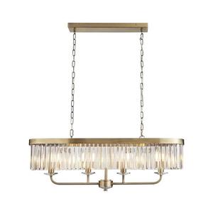 Endon 110539 - Lustr na řetězu CHESTERFIELD 4xE14/6W/230V mosaz 110539 obraz