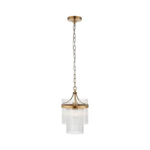 Endon 112572 - Lustr na řetězu MARIETTA 1xE27/10W/230V mosaz/čirá 112572 obraz