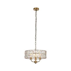 Endon 106243 - Lustr na řetězu CLIFTON 3xE14/6W/230V pr. 38, 5 cm mosaz/čirá 106243 obraz