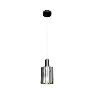 Lustr na lanku ARCADIA 1xE27/60W/230V pr. 13 cm černá/kouřová ML1818 obraz