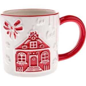 Bílý keramický hrnek s vánočním motivem Christmas cottage – Dakls obraz