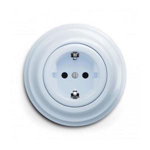 lap - Retro zásuvka domovní s rámečkem SCHUKO 230V/16A modrá KA0025+KA0108 obraz