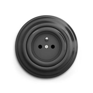lap - Retro zásuvka domovní s rámečkem 230V antracit KA0043+KA0042 obraz