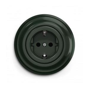 lap - Retro zásuvka domovní s rámečkem SCHUKO 230V/16A zelená KA0061+KA0112 obraz
