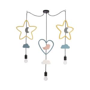 Dětský lustr na lanku TRIO 3xE27/20W/230V žlutá/modrá/šedá 33-27528 obraz