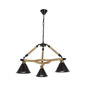 Lustr na řetězu NEGRU 3xE27/40W/230V černá/hnědá 33-28709 obraz