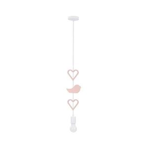 Dětský lustr na lanku HEART 1xE27/20W/230V růžová/bílá 31-12111 obraz