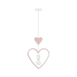 Dětský lustr na lanku HEART 1xE27/20W/230V růžová/bílá 31-12104 obraz