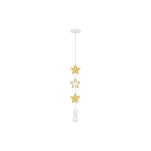 Dětský lustr na lanku STARS 1xE27/20W/230V žlutá/bílá 31-12029 obraz