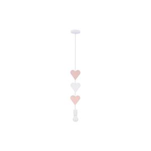 Dětský lustr na lanku HEART 1xE27/20W/230V růžová/bílá 31-12142 obraz