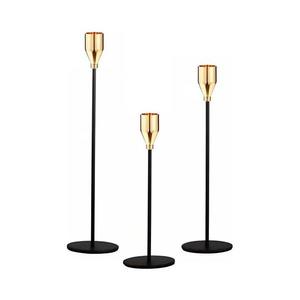 Estilo Home SADA 3x Svícen černá/zlatá 5905623251165 obraz