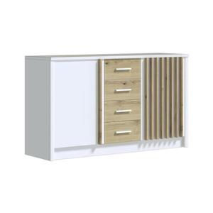Komoda TAYLER bílá/dub craft Komoda 2D4S LADDER Biały/Craft obraz
