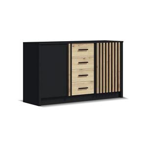 Komoda TAYLER černá/dub craft Komoda 2D4S LADDER Czarny/Craft obraz