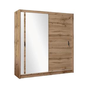 Šatní skříň se zrcadlem SABRINA 203x215 cm dub woltan OSLO 203 Wotan obraz