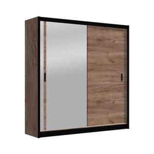 Šatní skříň se zrcadlem SABRINA 203x215 cm dub craft OSLO 203 Craft obraz