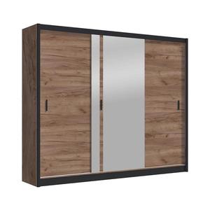 Šatní skříň se zrcadlem SABRINA 250x215 cm dub craft OSLO 250 Craft obraz